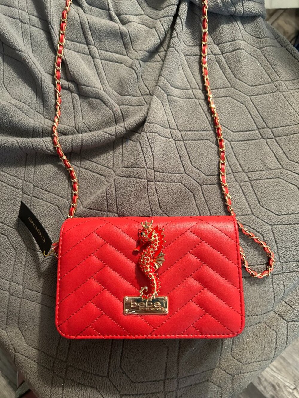 Bebe Red Seahorse Crossbody Purse - NWT